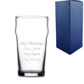 Personalised Engraved Nonic Pint Glass Wedding Beer Birthday - Any Message Engraved