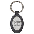 Engraved Oval Keyring with Black Border