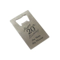Engraved Portable Wallet Card Bottle Opener Steel Happy 20th Birthday