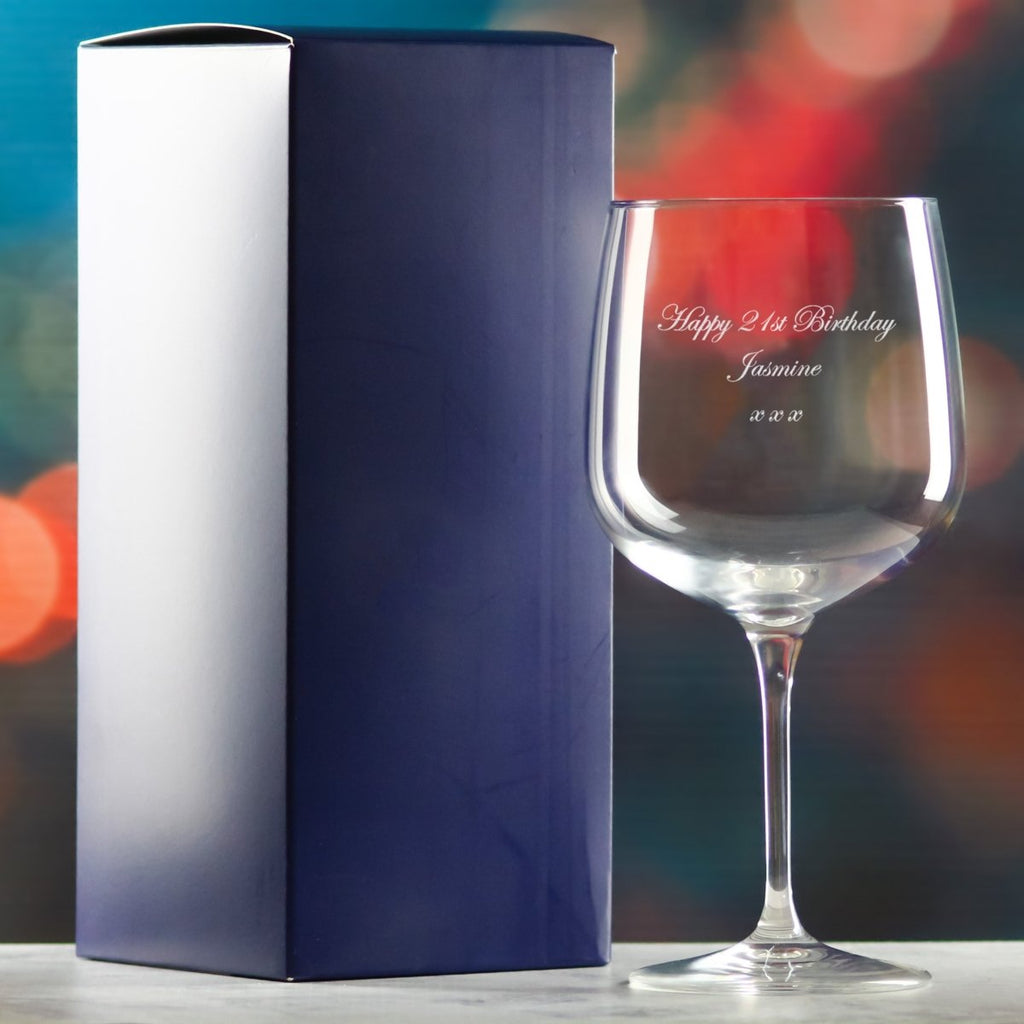 Engraved Premium Gin Balloon Cocktail Glass, Personalise with Any Name or Message