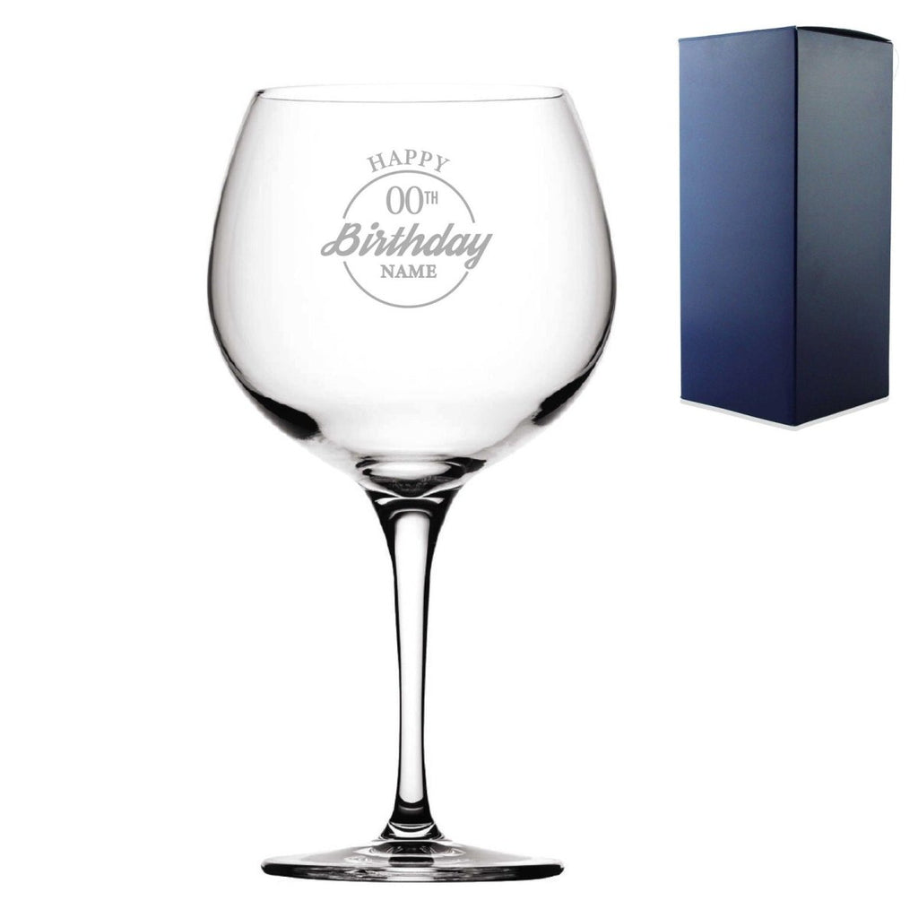 Engraved  Primeur Balloon Happy 20,30,40,50... Birthday Circle, Gift Boxed