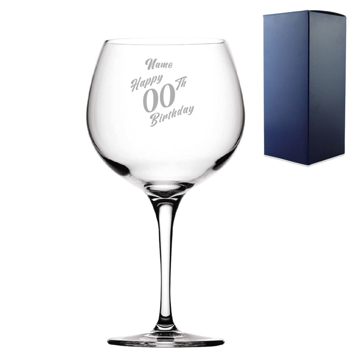Engraved  Primeur Balloon Happy 20,30,40,50... Birthday Slanted, Gift Boxed
