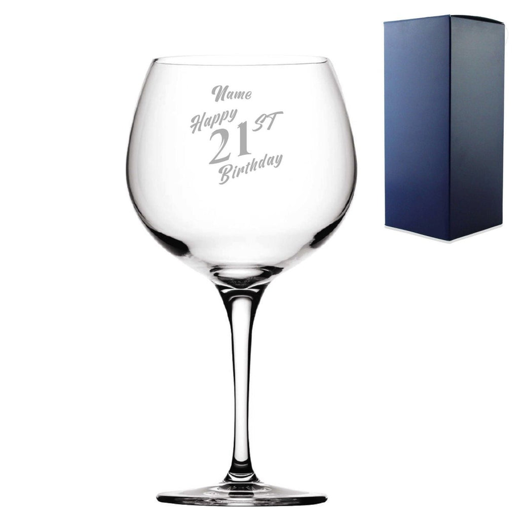 Engraved  Primeur Balloon Happy 21st Birthday Slanted Design Gift Boxed
