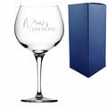 Engraved Primeur Gin Balloon with Name's Gin Glass Design