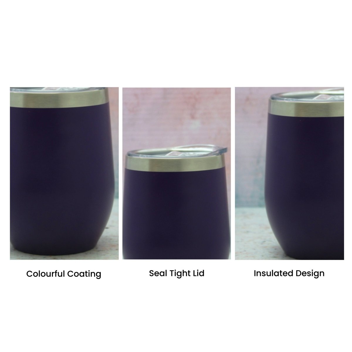 Engraved Purple Insulated Travel Cup