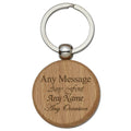 Engraved Round Bamboo Keyring