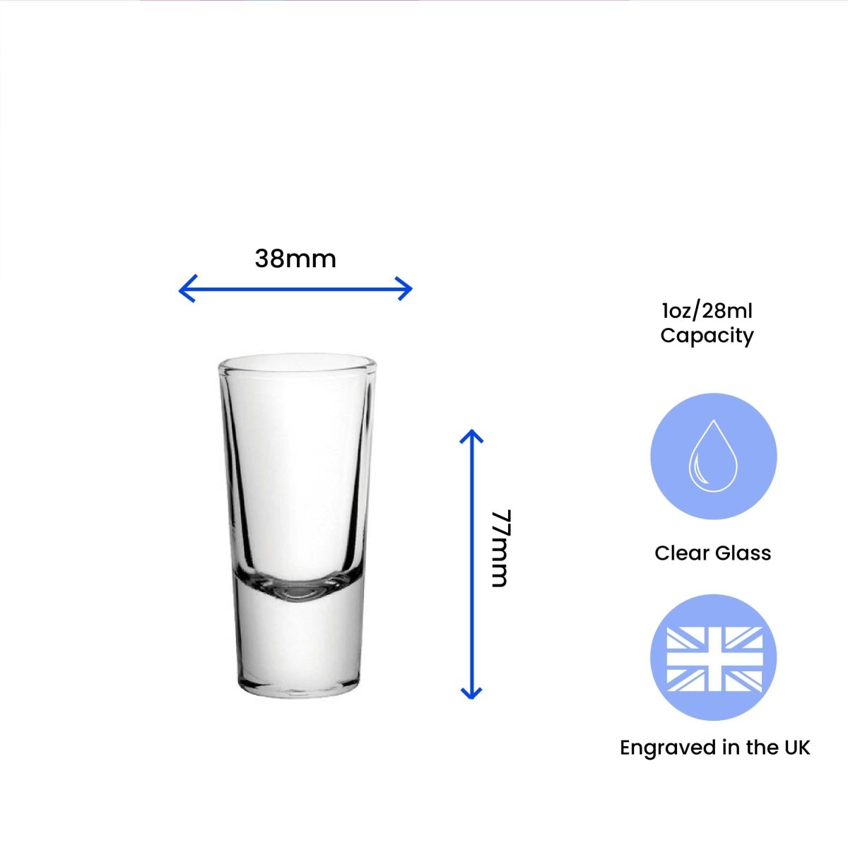 Engraved Shooter Shot Glass, 10oz/25ml, Any Message