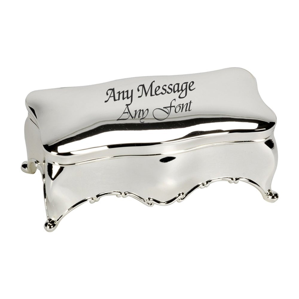 Engraved Silver Plated Westminster Trinket Box