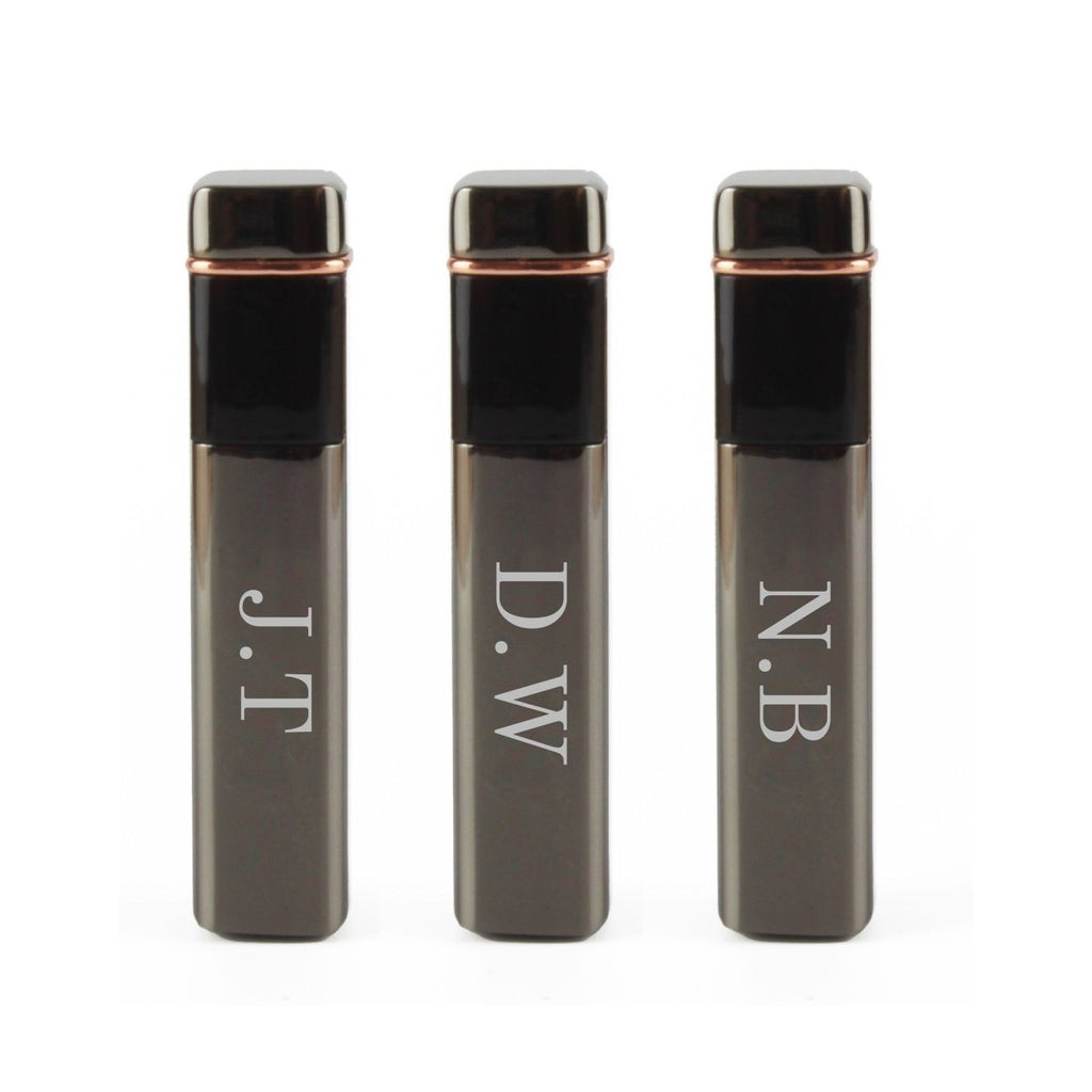 Engraved Slim Electric Lighter Black Initials Gift Boxed