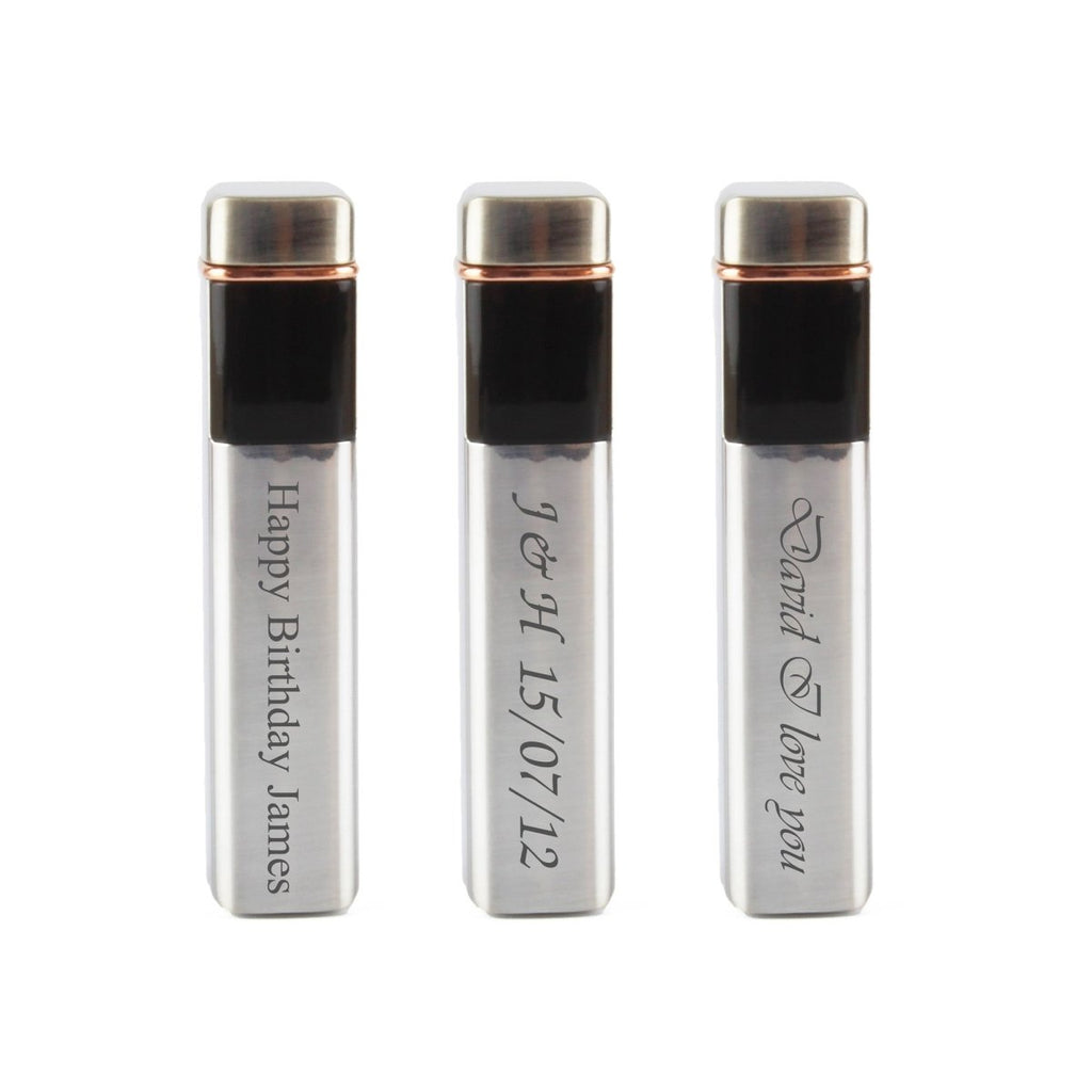 Engraved Slim Electric Lighter Silver Any Message Gift Boxed