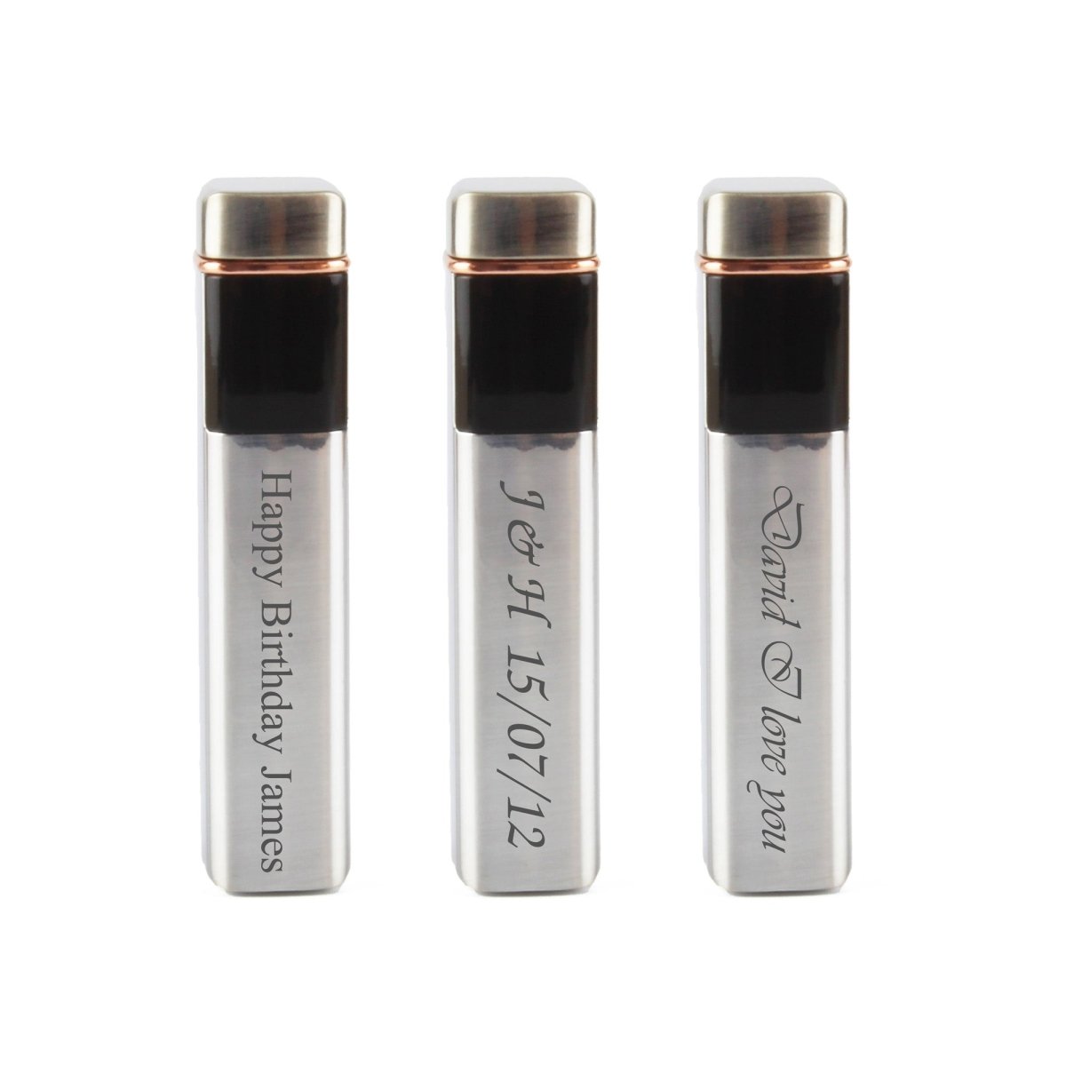 Engraved Slim Electric Lighter Silver Any Message Gift Boxed