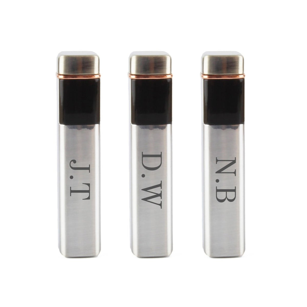 Engraved Slim Electric Lighter Silver Initials Gift Boxed