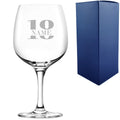 Engraved Spanish Gin Copa Balloon Cocktail Glass with Name in 18 Design