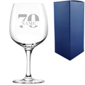 Engraved Spanish Gin Copa Balloon Cocktail Glass with Name in 70 Design