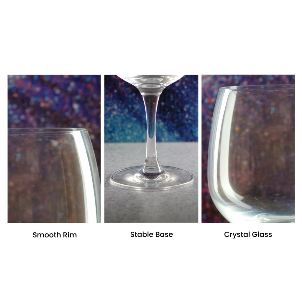 Engraved Spanish Gin Copa Balloon Cocktail Glass with Name in Heart Design, Personalise with Any Name