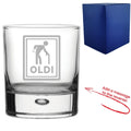Engraved Whisky Glass with Oldi Design, Add a Personalised Message to the Reverse