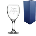 Engraved Wine Glass with Thank you for Loving Me when I'm Hangry Design