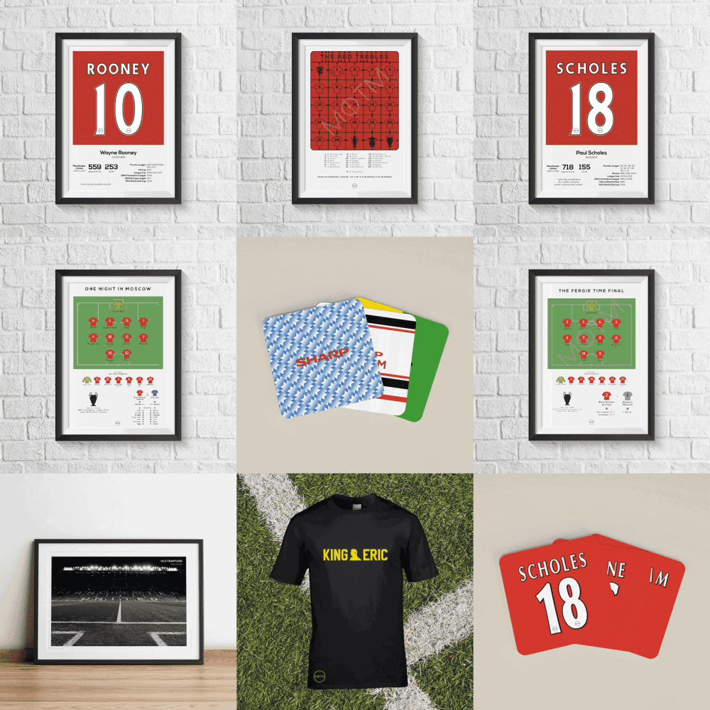 Eric Cantona Manchester United Stats & Poem Print