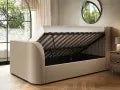 Flair Fallon TV Side Lift Ottoman Bed Beige Velvet Double