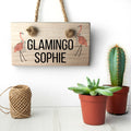 Personalised Glamingo Wooden Hanging Sign