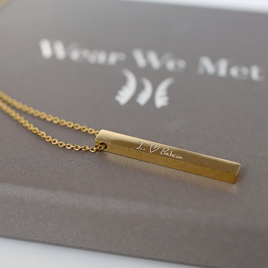 Handwriting Bar Necklace