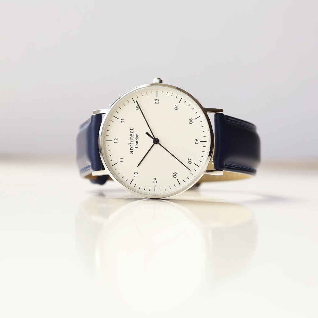 Handwriting Engraving - Men's Architect Zephyr, Admiral Blue Strap