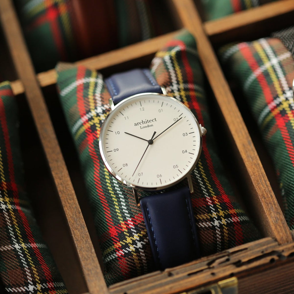 Handwriting Engraving - Men's Architect Zephyr, Admiral Blue Strap
