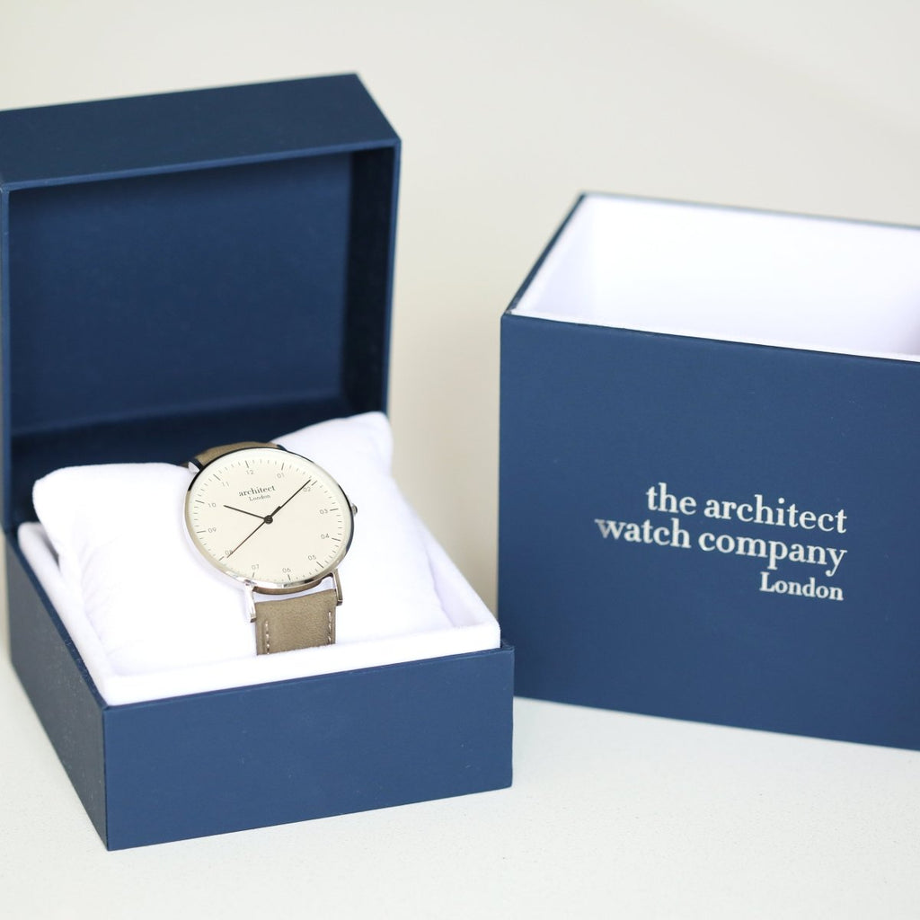 Handwriting Engraving - Men's Architect Zephyr, Urban Grey Strap