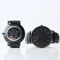 Handwriting Engraving - Men's Minimalist Watch, Jet Black Strap