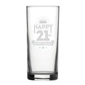 Happy 21st Birthday Cake Design - Engraved Novelty Hiball Glass