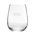 Happy 60th Birthday Balloon Design - Engraved Novelty Stemless Wine Gin Tumbler