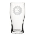 Happy 60th Birthday - Engraved Novelty Tulip Pint Glass