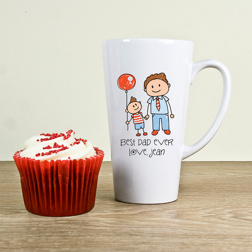 Personalised I Love My Dad Personalised Kid's Artwork Latte Mug