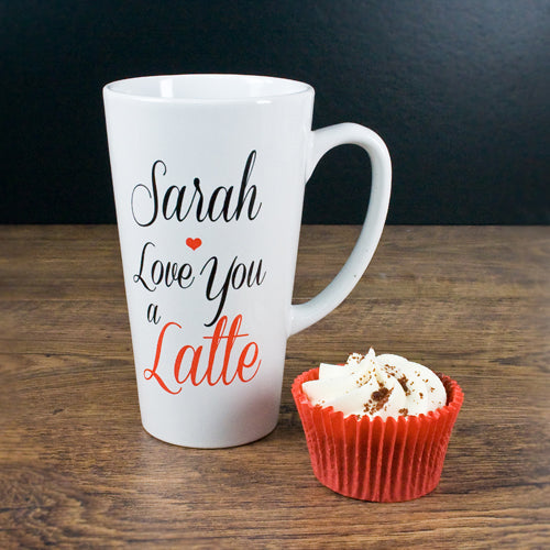 Personalised I Love You A Latte, Latte Mug