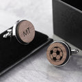 Personalised Iconic Hobbies Engraved Round Walnut Cufflinks