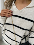 Loose Striped Knitted Top and Trouser Co-ord Set