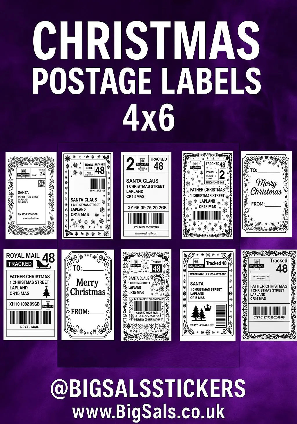 Christmas Gift Tag Labels – Peel & Stick Festive Present Stickers (20 Pack)