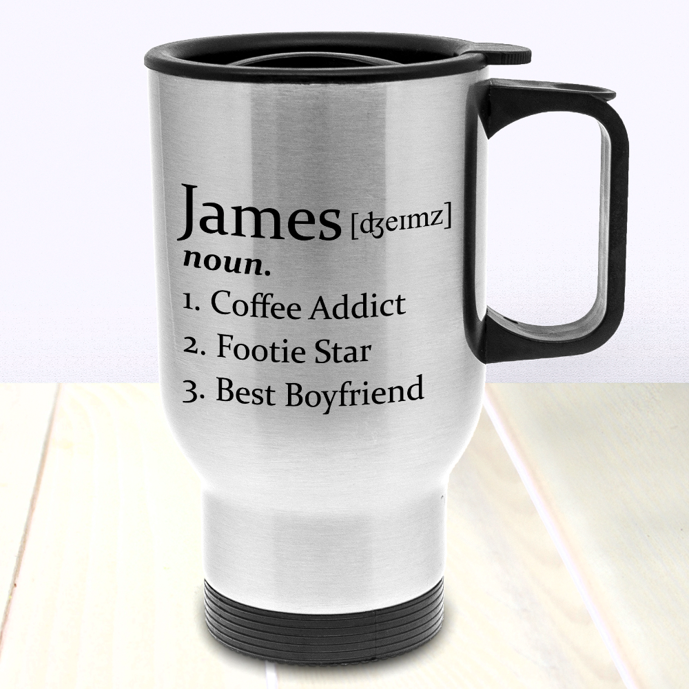 Personalised Definition Stainless Steel Travel Mug