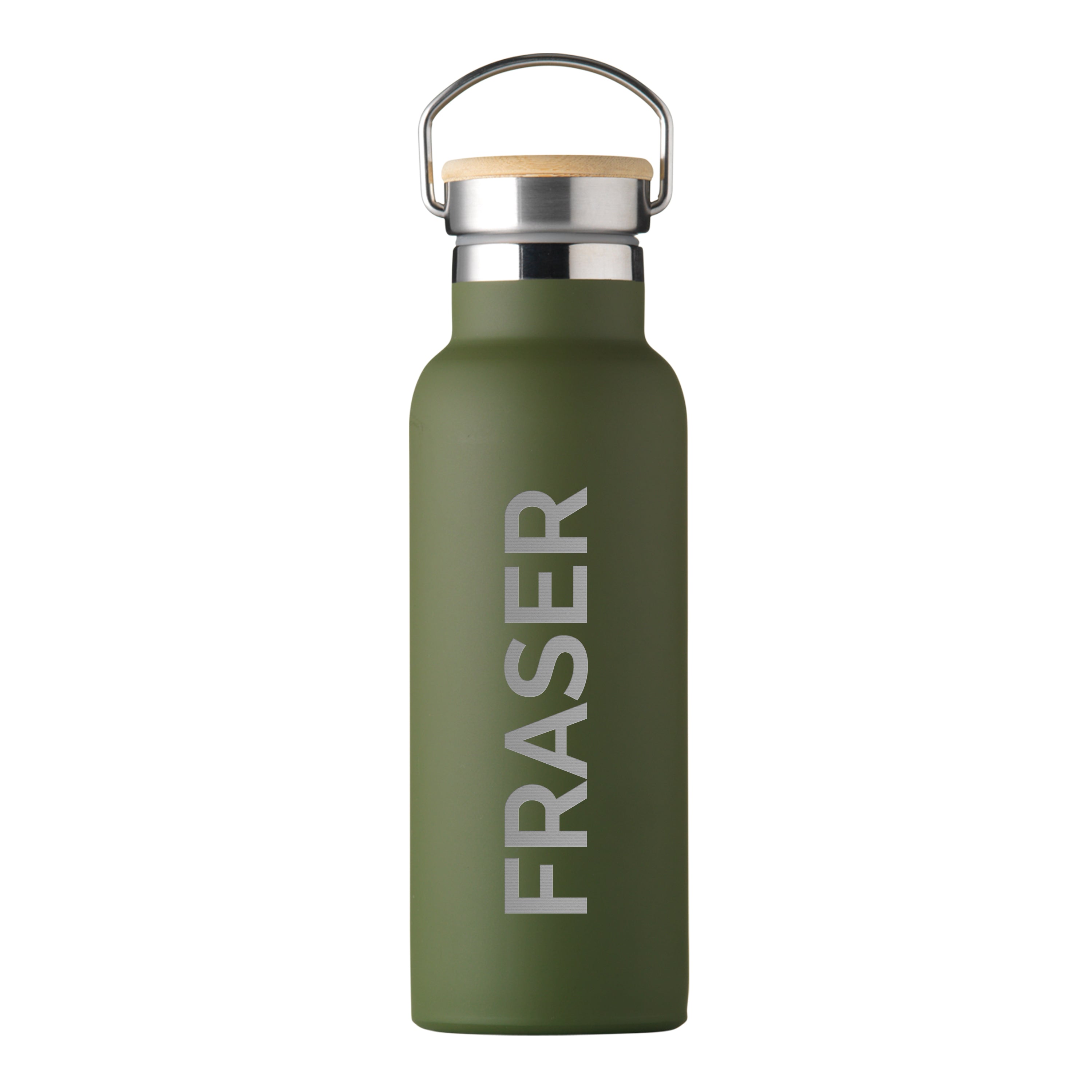 Personalised Personalised Insulated Bottle 17oz Bamboo Lid - Side Personalisation