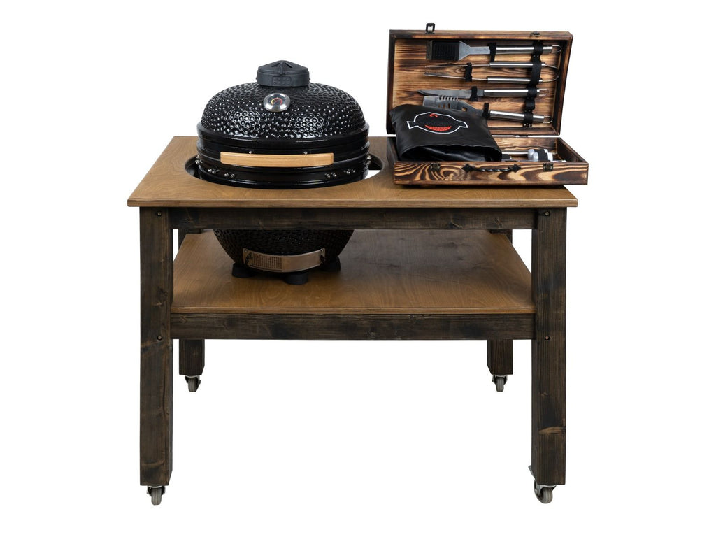 BBQ Space Outdoor Kitchen Islands, for Kamado Egg (Mini Max) Ceramic smoker (1.2m Length, with wheels)