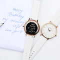 Ladies Archiect Blanc - Handwriting Engraving, White Strap