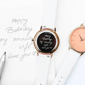 Ladies Archiect Coral - Handwriting Engraving, White Strap