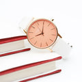 Ladies Archiect Coral - Modern Font Engraving, White Strap