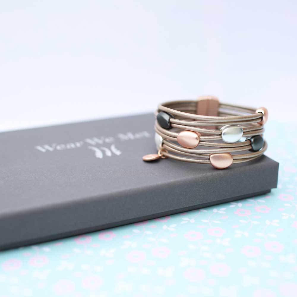 Leather Pebble Bracelet