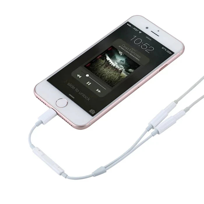Lightning to Dual 3.5mm AUX Adaptor