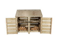 Slatted Wooden Log Store with Door and Shelf W-146cm, H-126cm or 180cm, D-88cm