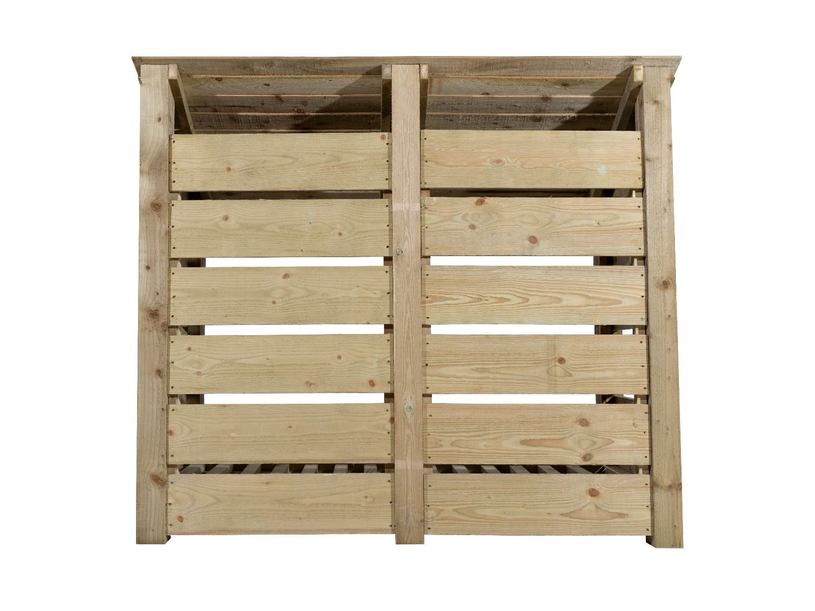 Slatted Wooden Log Store W-146cm, H-126cm Or 180cm, D-88cm