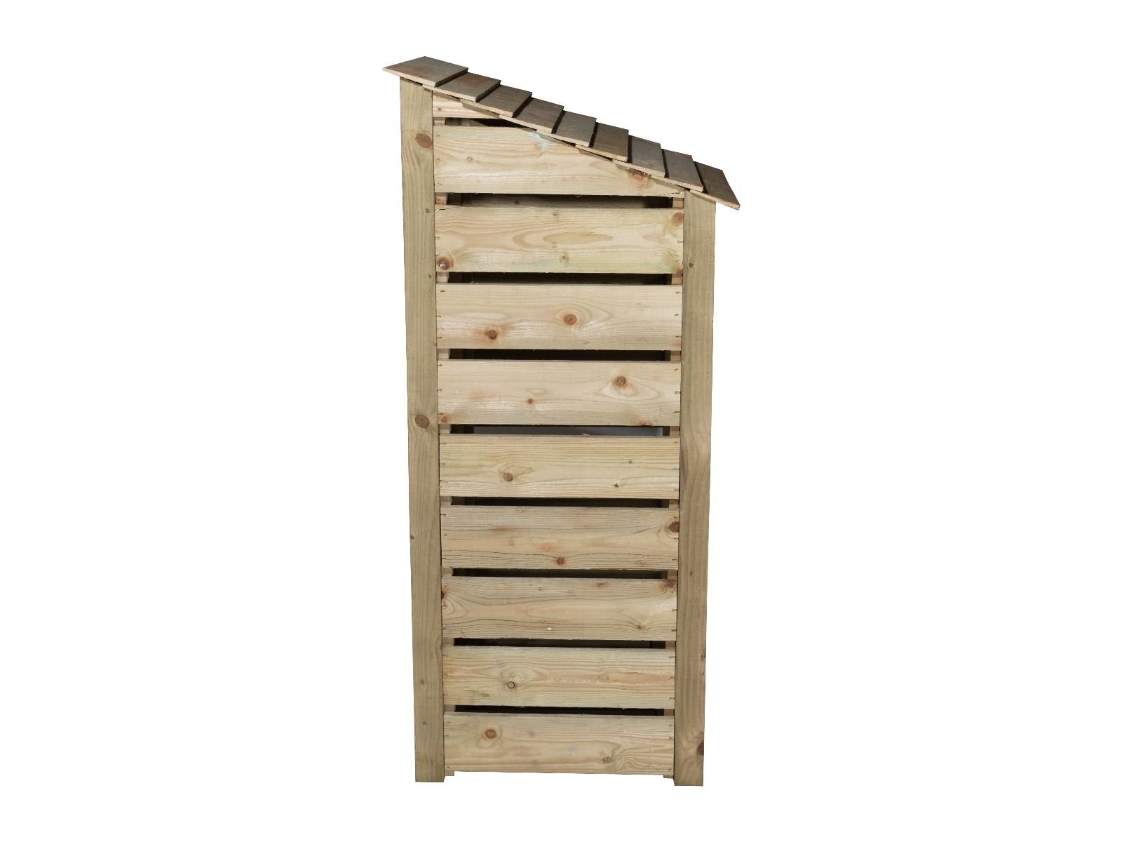 Slatted wooden log store W-79cm, H-126cm or 180cm, D-88cm