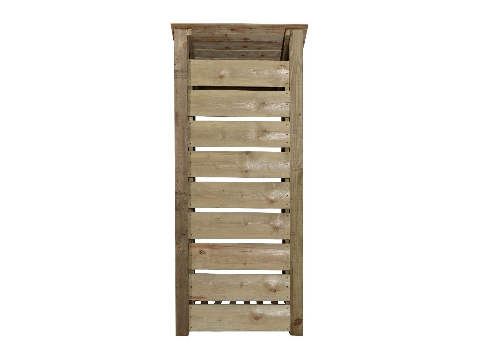Slatted Wooden Log Store With Door and Shelf W-79cm, H-126cm or 180cm, D-88cm