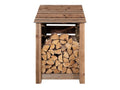 Slatted wooden log store W-79cm, H-126cm or 180cm, D-88cm - Brown Finish